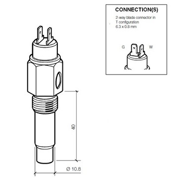 VDO Coolant temperature sender 120C - M14